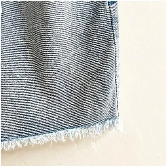 KanCan Denim High Rise Mini Skirt NWT Light Wash Cotton Size Medium Casual Chic - Picture 5 of 10